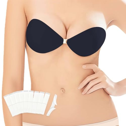 Egussi Reggiseno Adesivo, Reggiseno Invisibile Senza Spalline Push Up Riutilizzabile Autoadesivo Reggiseno per Donne Vestito Senza Schienale con Capezzolo Copre Le Pastiglie