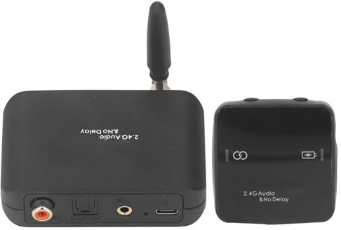 Trasmettitore e Ricevitore Audio, di Trasmissione Audio Wireless a Basso Ritardo 2.4G 50 Metri per TV da Gioco Domestica Altoparlante Alimentato con Subwoofer, Supporta