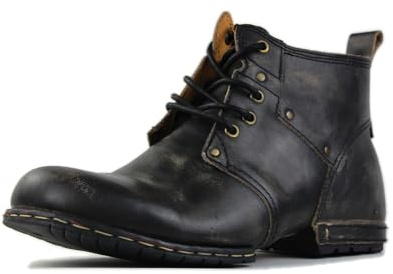 COWSDELLA Vintage Distressed Braun Chukka-Stiefel für Männer Schnürstiefel Motorrad Casual Leder Kleid Stiefelette für Männer Mode 6015-1-C-R