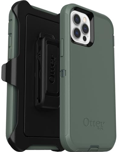 OtterBox iPhone 12 iPhone 12 Pro (Only) - Defender Series Case - Forest Ranger (Green) - Rugged Durable - with Port Protection - Includes Holster Clip Kickstand