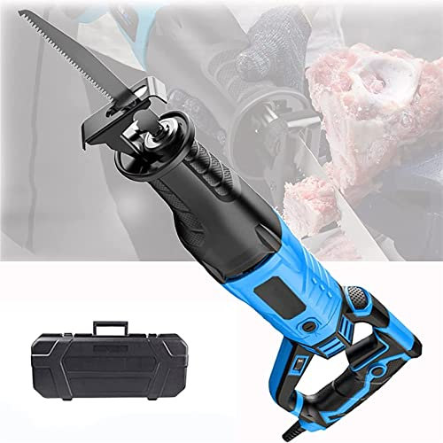 Electric Bone Saw,Bone Saw Machine, 1200W Electric Commercial Butchers Saw, Handheld Hacksaw for Cutting Meat/Bones, 180°Rotating Body, 6-Speed Speed Regulation