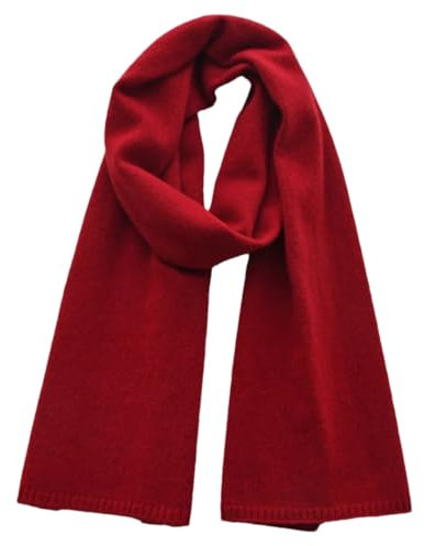 Wollschal für Damen und Herren, einfarbig, warm, gestrickt, rot, Adults 152CM