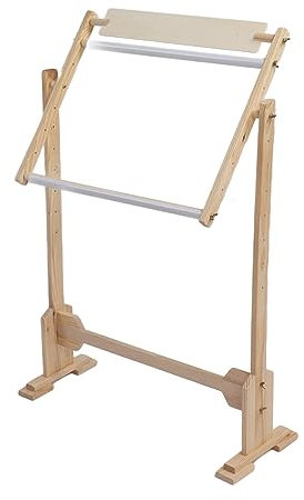 Verstellbarer Stickständer, Holz-Kreuzstich-Stickrahmenhalter, 360 Grad Drehbarer Ständer mit PVC-Querstange für DIY-Stickerei, Kreuzstich-Set, Lochnadel und Nadelspitzenarbeiten