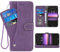 ELISORLI Phone Cover for Sony Xperia 1 Wallet Case Wrist Strap Slot Mobile Magnetic Leather Credit Card Holder Folio Purse Stand Cell Accessories Experia One 2019 Girls Women Men Purple