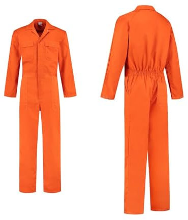 Overall Kombi orange Größen 44-66 Arbeitsoverall, Arbeitsanzug, Werkstatt, Karneval, Fasching (52)