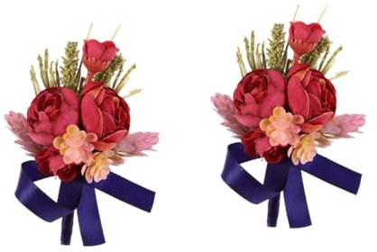 SAFIGLE 4stücke Hochzeits-Corsage Boutonniere Kunstblumen Für Bräutigam Strapazierfähige Farbenfrohe Dekoration Für Hochzeitsfeiern Und Anlässe