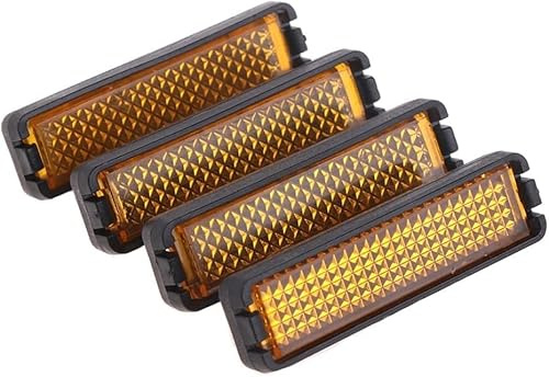 Set di 4 riflettori per pedali per bicicletta, riflettori, luci e riflettori, riflettori, luci e riflettori (giallo)