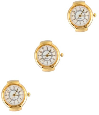 SOIMISS 3stücke Stylische Mini Uhr Für Damen Und Herren Goldene Quarz Uhr Mit Großen Ziffern Als Modisches Accessoire Bequem Abzulesen