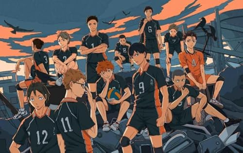 WDZFF Puzzle 1000 Pezzi Anime Haikyuu!!! Poster Gioco Di Abilità Colorato Per Tutta La Famiglia Adulto Bw115Xk