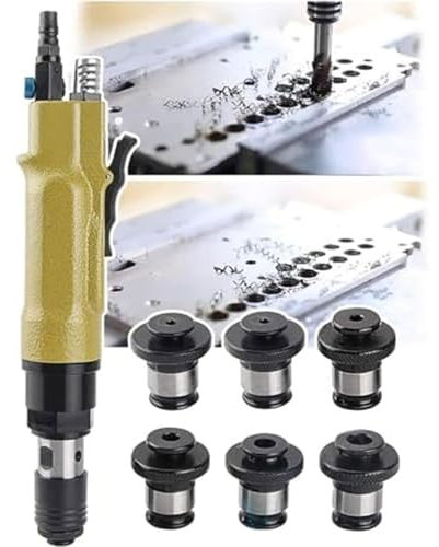KHZKHC M3-M12 Pneumatische Gewindeschneidmaschine, Gewindebohrmaschine, Tragbarer Luftbohrer-Gewindeschneider, 700–2000 U/min, Luftverbrauch 5 Cfm, Für Kupfer, Eisen, Aluminium