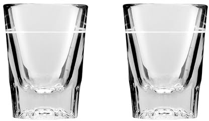 Shot Glass Espresso Shot Glass, Whiskey/ Vodka Shot Glass, Measuring Shot Glass 60ml, Baby Guinness Shot Glass, Shot Glass Set, Shot Glasses 2oz with 1oz Line, Glassware Heavy Strong Base (Pack of 2)