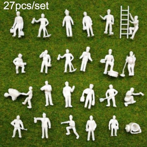 27 Stück Modelleisenbahnarbeiter Figuren für HO OO Gauge Diorama perfekt für Bahnhofs- und Landschaftsmodelle