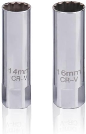 GisWell Zündkerzenschlüssel 16mm, Zündkerzenschlüssel 14mm, Zündkerzennuss, 3/8 Zoll Antrieb, 12-Kant, Dünnwandig Für Autos Und Motorräder