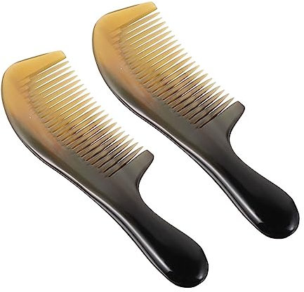 NOLITOY Hornkamm Set Hochwertiger Haarkamm Aus Echtem Horn Für Sanftes Frisieren Und Massieren Ideal Für Zuhause Und Unterwegs 16 änge