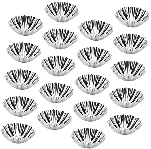 HAKIDZEL 20pcs Non-stick Egg Tart Molds Souffle Cups Egg Bite Molds Muffin Pan Alternative Multi-function Baking