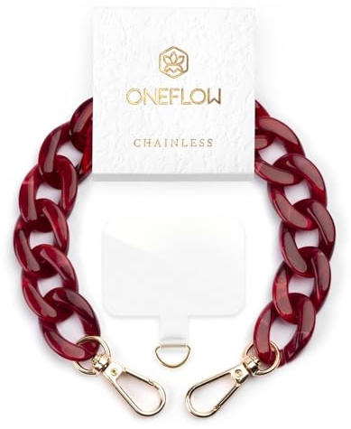 ONEFLOW Handyanhänger fürs Handgelenk, Universal Handykette kurz Handschlaufe, Handyband für Hüllen Abnehmbar, Anhänger Kette mit Karabiner für alle Handys, Chainless Urban Chain - PARENT