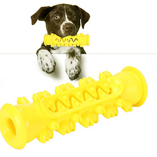 Generic Bite And Brush Dog Toy, Bite And Brush Dog Toothbrush Teeth Cleaning Toy Puppy Toothing Playing And Chewing Chew for Aggressive Chewers for Small Middle Large (Yellow)
