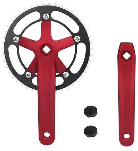 ZUKKA Bicycle Crankset 46T Single Speed 170mm Crank Arms Square Taper 115 BCD Crankset for Mountain Road Bike Folding Bike Square Transmission
