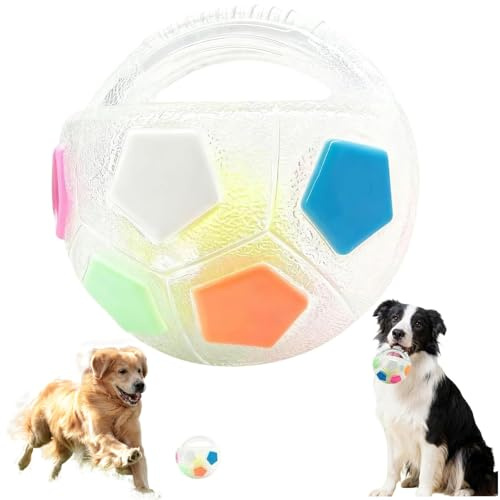 XUDUOO The Mellow Dog Calming Ball, Interaktives Hundespielzeug Balls, Antistressball Hund, Hundeball mit Quietscher, Treibball für Hunde, 13cm Schwimmfähiges Spielzeug, Indoor & Outdoor