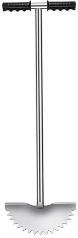 Edger Rasenwerkzeug, Edelstahl, manueller Rasenkantenschneider mit T-Griff, einfach zu bedienender Sägezahn-Saudenschneider für Hof, Garten, Landschaftsbau, Gehweg und Kabelvergraben Sod Cutter