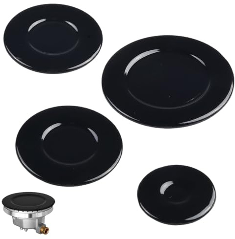 GXGM Set di 4 Spartifiamma Universali per Fornelli a Gas (55, 75, 100mm) | Compatibili con Sistemi SABAF e Piani Cottura ad Incasso | Coperchi in Ferro e Ceramica ad Alta Resistenza Termica