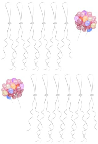 100 chiusure per palloncini a elio con corda, chiusura per palloncini, colore bianco, per matrimoni, Natale, compleanno, fai da te