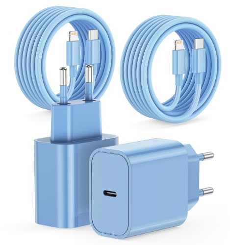 2-Pack Cargador Carga Rapida for iPhone 14/14 Pro/14 Pro Max/14 Plus 13 12 11 SE XR X XS 8 7, iPad Air Mini, AirPods, 25W USB C Carregador Enchufe Rapido Adaptador Charger Corriente con 2M Cable