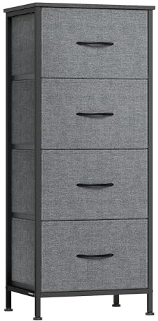 SONGMICS Chest of Drawers, Storage Unit, for Bedroom, Closet, Hallway, Living Room, Steel, 4 Drawers, Modern, Slate Grey BELLAH Collection LGS314G101