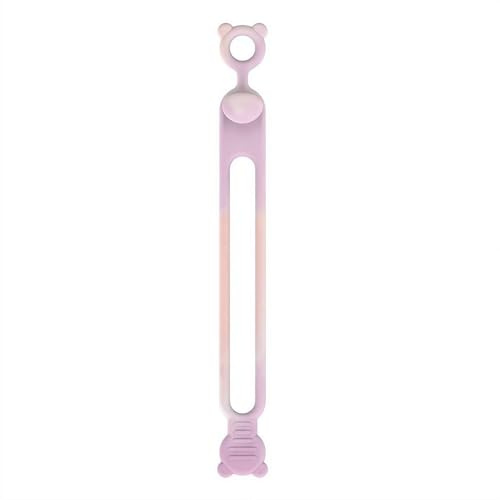 Silicone Cable Ties, Reusable Cable Holder Flexible Elastic Cord Straps Wire Organizer for Phone Tablet ChargingCable Headset Kitchen Umbrella Towel (Purple)