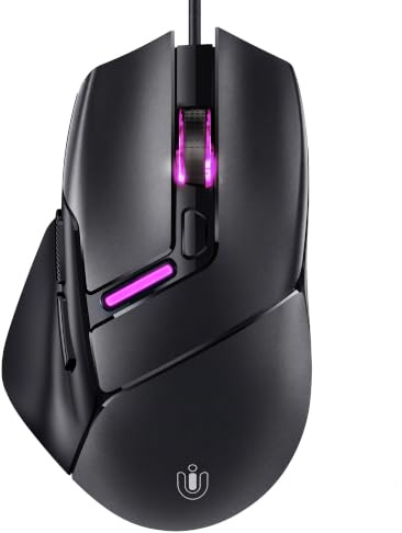 Uineer Souris Gaming Filaire, 12800 DPI, 6 Boutons Programmables