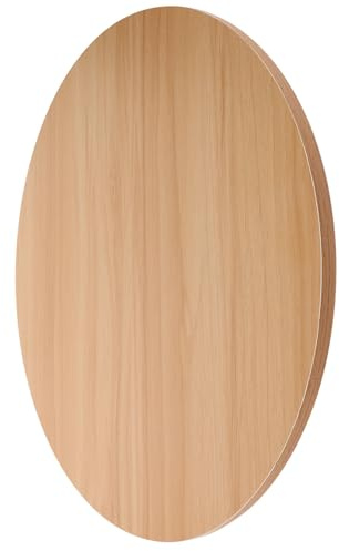 PRETYZOOM Tablero de Mesa Redondo de Madera Maciza de 40 Cm, Encimera Gruesa Color Nogal, Resistente a Manchas para Comedor, Sala de Estar y Hotel, Tablero de Repuesto Multifuncional