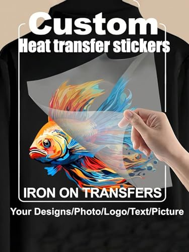 1/5/10/20/50Pcs Custom Iron on Transfers 1 to 15in Your Logo Personalized for T-Shirts Chest Logo Heat Transfer Sticker Ready to Press (5)