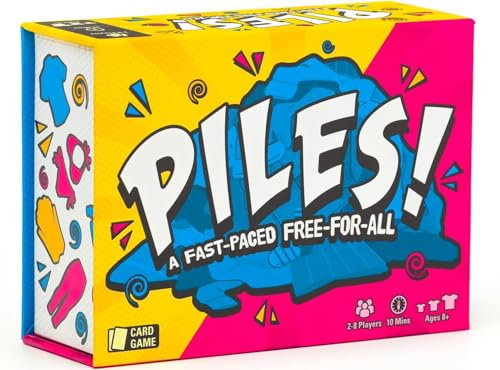 Happium Piles - Card Games - Family Games - for Kids 8 and Up - Games for Adults - Family Game Night - Travel Games - Party Games - Memory Games
