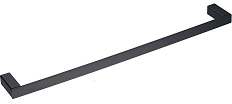 Barre simple de serviette de barre de serviette de bain de 24 pouces fixée au mur, peinture noire, Beelee BA8501B