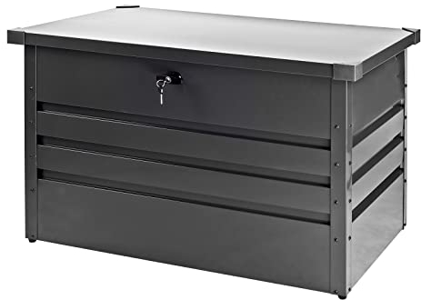Garten Metall Gerätebox Aufbewahrungsbox Auflagenbox Box 270 l anthrazit