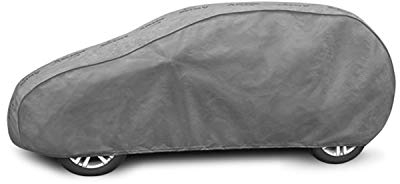 Autoabdeckung Wasserfest & Extrastark Atmungsaktive Autoplane Abdeckplane gegen Regen Schnee Wind UV-Strahlung Laub und Anderen Schmutz Autogarage Autohülle Grau, M2 HB L: 380-405 cm/H: 126-136 cm
