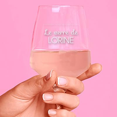 CADEAUX.COM - Verre Vin Personnalisé - Le verre de + Prénom - Verre à Ballon 35 cl - Idée Cadeau Personnalisé - Cadeau Noel