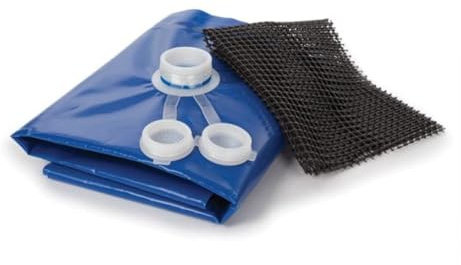 Toolland Wassersack mit Auslass und Kappe, Fassungsvermögen 80 Liter, Blau/Weiß