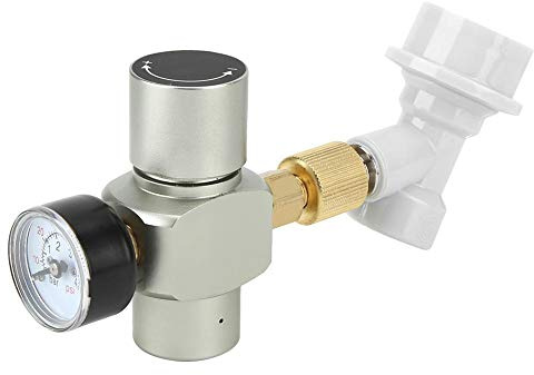 Fdit Keg Charger Mini CO2 Regulator Beer Regulator with Safety Manual Pressure Relief Valve 0-60 PSI Working Pressure