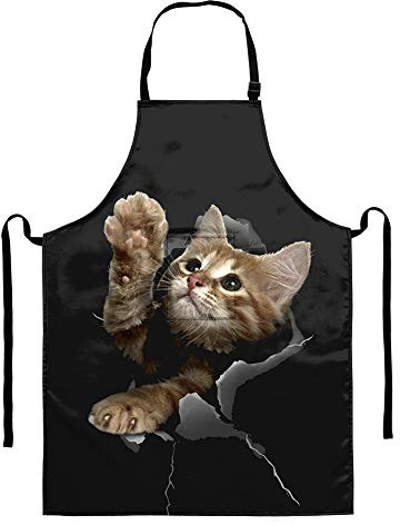 HUGS IDEA Verstellbare Küchenschürze aus Polyester mit Tasche für Damen und Herren, Einheitsgröße