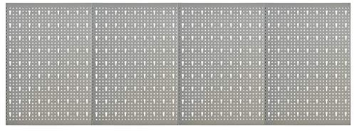 vidaXL 3X Werkzeugwand für 120cm Lange Werkbänke Lochblech Lochwand Werkstattwand Werkstatt Lochwandsystem Metallwand Euro Lochung 40x58cm Stahl