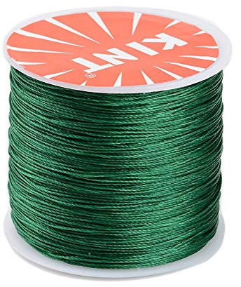 Cheriswelry Cordoncino rotondo in poliestere cerato da 0,5 mm, 100 m, per perline con rocchetto, per gioielli fai da te, macramè, verde