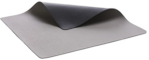 BITZ Tischset, Platzset in Leder-Look, Abwaschbar, 46 x 33 cm, 4er-Set, Schwarz/Grau
