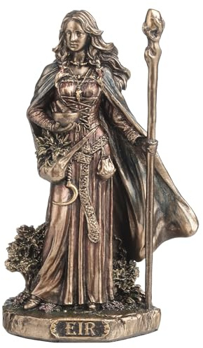 Veronese Design 3 3/8 Inch Eir The Norse Goddess of Protection and Healing Polystone Hand Painted Bronze Finish Miniature Figurine