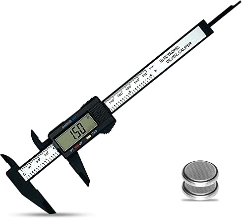 VIECAM Calibre digital de 0 a 6 pulgadas con pantalla LCD grande y función de apagado automático | Herramienta de medición de conversión métrica y pulgadas, perfecta para medición doméstica/bricolaje