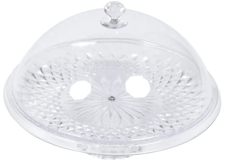 Cabilock Kuchenständer Tortenplatte Glasglocke mit Fuß Kuchenplatte Acryl Kuchehaube Tortenglocke Käseglocke Tortenständer Dessert Cupcake Ständer für Hochzeit Geburtstag Nachmittagstee 6 Zoll