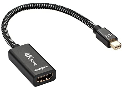 Adaptador Mini DisplayPort (fuente) a HDMI (hembra), 4K 60Hz Mini DP a HDMI, cable adaptador de 7.8 pulgadas, compatible con MacBook Air/Pro, Microsoft Surface Pro, TV, monitor, proyector, etc