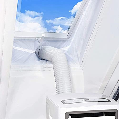 WlP AC Window Seal Kit For Portable Mobile Air Conditioner Unit And Tumble Dryer Hot Air Stop Air Exchange Guards With Zip And Hook Tape, Universal Window Seal No Need For Drilling Holes