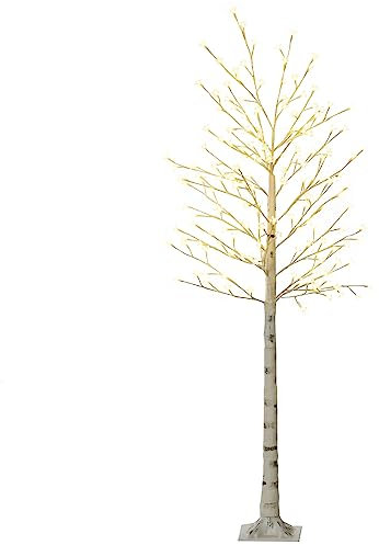 HOMCOM Árbol de Cerezo con 180 Luces LED IP44 Blanco Cálido Lámpara Decorativa de Flor de Cerezo con Luz Ajustable en 3 Modos para Salón Fiestas Interiores 21,5x21,5x180 cm Blanco