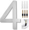UoQo 8 Inch Large House Numbers, Floating Sliver House Numbers Plaques，Modern Door Numbers Plates Signs with Nail Kit for Outside Wall Address Garden Mailbox Dec,Strong Sliver Acrylic Material(4)